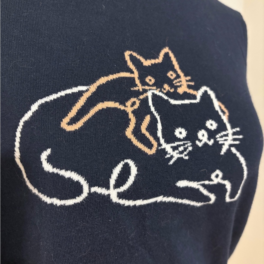Banana Republic Navy Cat Sweater - Picture 2 of 4
